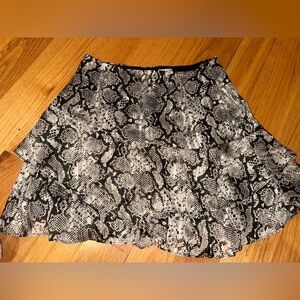Lavish Monochrome Snake Print Mini Skirt